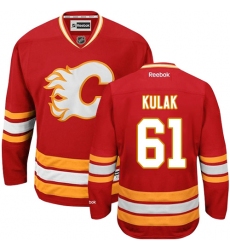 Women's Reebok Calgary Flames #61 Brett Kulak Premier Red Third NHL Jersey