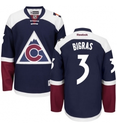 Youth Reebok Colorado Avalanche #3 Chris Bigras Premier Blue Third NHL Jersey