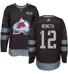 Men's Adidas Colorado Avalanche #12 Patrik Nemeth Premier Black 1917-2017 100th Anniversary NHL Jersey