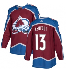 Men's Adidas Colorado Avalanche #13 Alexander Kerfoot Authentic Burgundy Red Home NHL Jersey