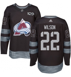 Men's Adidas Colorado Avalanche #22 Colin Wilson Premier Black 1917-2017 100th Anniversary NHL Jersey