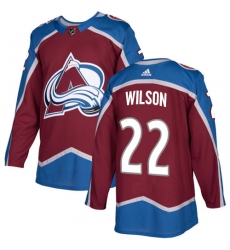 Men's Adidas Colorado Avalanche #22 Colin Wilson Premier Burgundy Red Home NHL Jersey