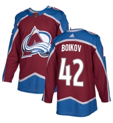 Youth Adidas Colorado Avalanche #42 Sergei Boikov Premier Burgundy Red Home NHL Jersey