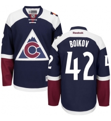 Youth Reebok Colorado Avalanche #42 Sergei Boikov Authentic Blue Third NHL Jersey