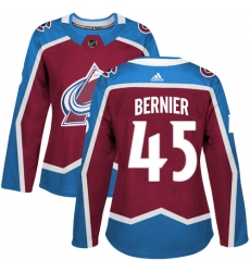 Women's Adidas Colorado Avalanche #45 Jonathan Bernier Premier Burgundy Red Home NHL Jersey