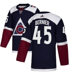 Youth Adidas Colorado Avalanche #45 Jonathan Bernier Authentic Navy Blue Alternate NHL Jersey