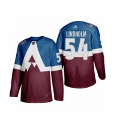 Men's Colorado Avalanche #54 Anton Lindholm Authentic Burgundy Blue 2020 Stadium Series Hockey Jersey