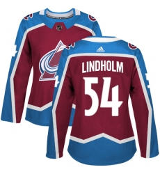 Women's Adidas Colorado Avalanche #54 Anton Lindholm Premier Burgundy Red Home NHL Jersey