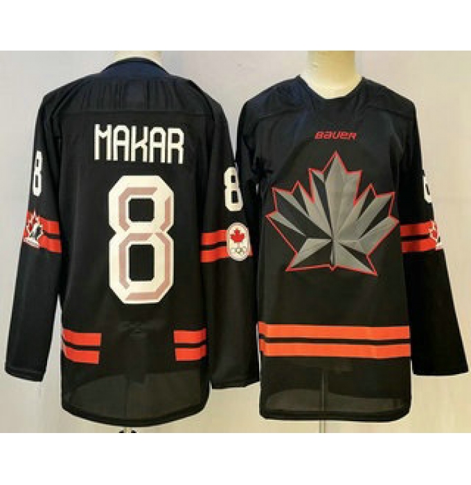 Men's Canada Hockey #8 Cale Makar Black Stitched Jersey