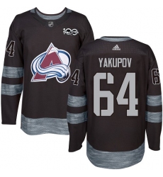 Men's Adidas Colorado Avalanche #64 Nail Yakupov Premier Black 1917-2017 100th Anniversary NHL Jersey