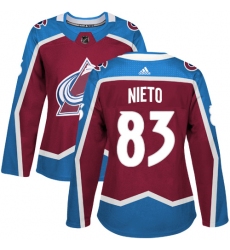 Women's Adidas Colorado Avalanche #83 Matt Nieto Premier Burgundy Red Home NHL Jersey