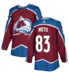 Youth Adidas Colorado Avalanche #83 Matt Nieto Premier Burgundy Red Home NHL Jersey