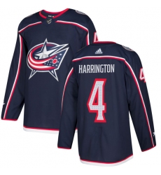 Youth Adidas Columbus Blue Jackets #4 Scott Harrington Authentic Navy Blue Home NHL Jersey
