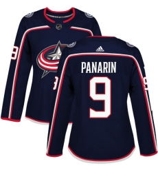 Women's Adidas Columbus Blue Jackets #9 Artemi Panarin Premier Navy Blue Home NHL Jersey