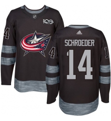 Men's Adidas Columbus Blue Jackets #14 Jordan Schroeder Authentic Black 1917-2017 100th Anniversary NHL Jersey