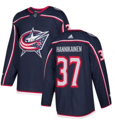 Men's Adidas Columbus Blue Jackets #37 Markus Hannikainen Premier Navy Blue Home NHL Jersey