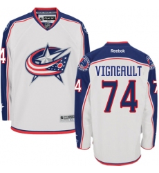 Youth Reebok Columbus Blue Jackets #74 Sam Vigneault Authentic White Away NHL Jersey