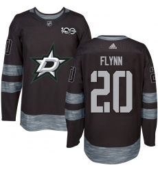 Men's Adidas Dallas Stars #20 Brian Flynn Authentic Black 1917-2017 100th Anniversary NHL Jersey