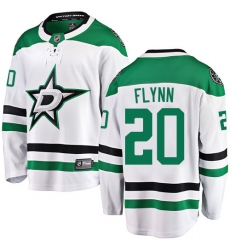 Men's Dallas Stars #20 Brian Flynn Authentic White Away Fanatics Branded Breakaway NHL Jersey