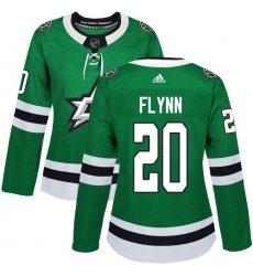 Women's Adidas Dallas Stars #20 Brian Flynn Authentic Green Home NHL Jersey