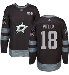 Men's Adidas Dallas Stars #18 Tyler Pitlick Premier Black 1917-2017 100th Anniversary NHL Jersey