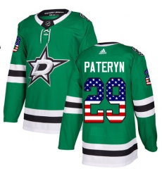 Men's Adidas Dallas Stars #29 Greg Pateryn Authentic Green USA Flag Fashion NHL Jersey
