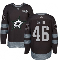 Men's Adidas Dallas Stars #46 Gemel Smith Premier Black 1917-2017 100th Anniversary NHL Jersey