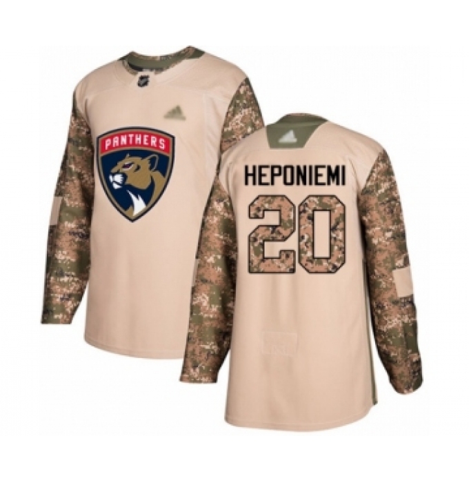 Men's Florida Panthers #20 Aleksi Heponiemi Authentic Camo Veterans Day Practice Hockey Jersey