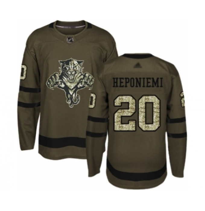 Men's Florida Panthers #20 Aleksi Heponiemi Authentic Green Salute to Service Hockey Jersey
