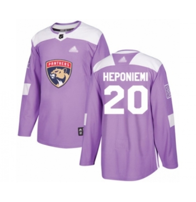 Men's Florida Panthers #20 Aleksi Heponiemi Authentic Purple Fights Cancer Practice Hockey Jersey