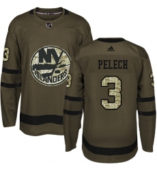 Youth Adidas New York Islanders #3 Adam Pelech Premier Green Salute to Service NHL Jersey