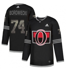 Men's Adidas Ottawa Senators #74 Mark Borowiecki Black_1 Authentic Classic Stitched NHL Jersey