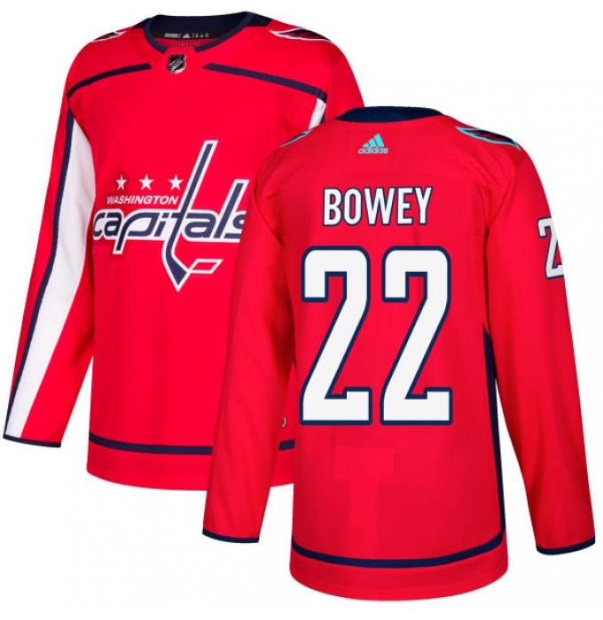 Men's Adidas Washington Capitals #22 Madison Bowey Authentic Red Home NHL Jersey