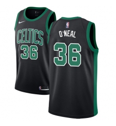Women's Adidas Boston Celtics #36 Shaquille O'Neal Authentic Black NBA Jersey - Statement Edition