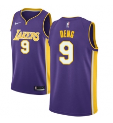 Men's Nike Los Angeles Lakers #9 Luol Deng Swingman Purple NBA Jersey - Statement Edition