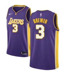 Youth Nike Los Angeles Lakers #3 Corey Brewer Swingman Purple NBA Jersey - Statement Edition