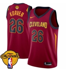 Men's Nike Cleveland Cavaliers #26 Kyle Korver Swingman Maroon 2018 NBA Finals Bound NBA Jersey - Icon Edition