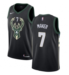 Men's Nike Milwaukee Bucks #7 Thon Maker Authentic Black Alternate NBA Jersey - Statement Edition