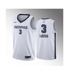 Men's Memphis Grizzlies #3 Jake LaRavia 75th Anniversary Statement Edition White Stitched Basketball Jersey