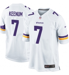 Men's Nike Minnesota Vikings #7 Case Keenum Game White NFL Jersey