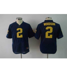youth NCAA Michigan Wolverines 2 WOODSON blue football jerseys