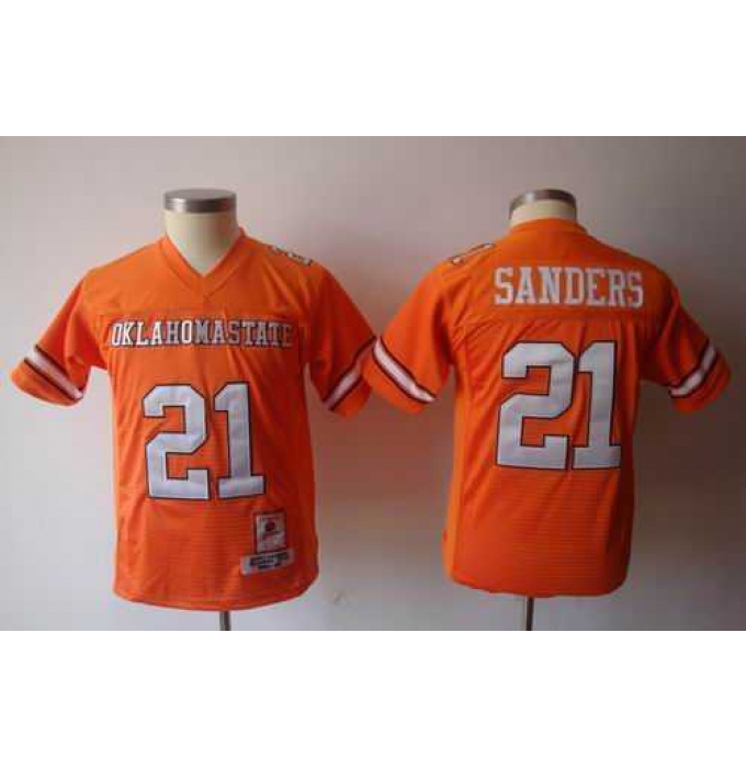 youth NCAA Oklahoma State Cowboys 21 Barry Sanders orange jerseys