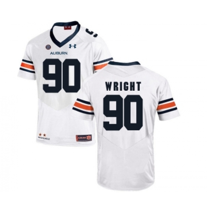 Auburn Tigers 90 Gabe Wright White College Football Jersey