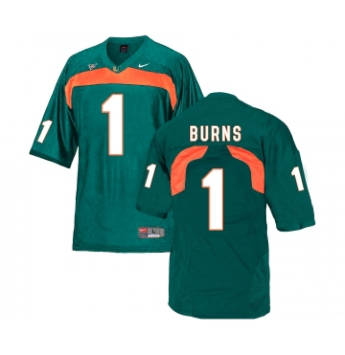 Miami Hurricanes 1 Artie Burns Green College Football Jersey