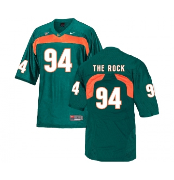 Miami Hurricanes 94 The Rock Green College Football Jersey