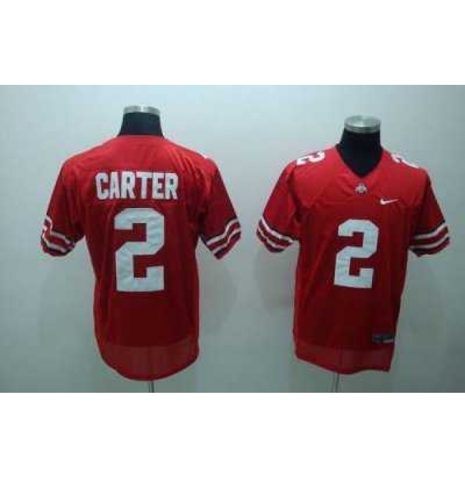 Buckeyes #2 Cris Carter Red Embroidered NCAA Jersey