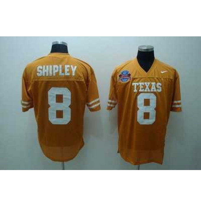 Longhorns #8 Jordan Shipley Orange Embroidered NCAA Jersey
