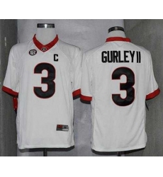 Georgia Bulldogs #3 Todd Gurley II White Limited SEC Patch Stitched NCAA Jersey