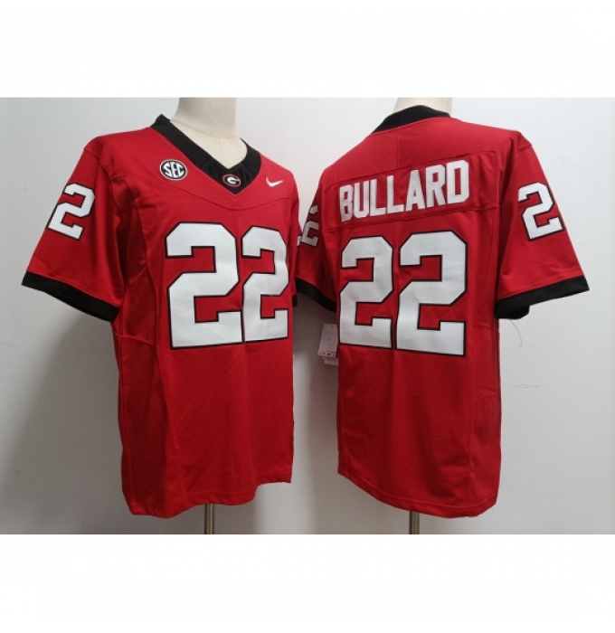 Men's Georgia Bulldogs #22 Javon Bullard Red 2023 F U S E College Football Jerseys