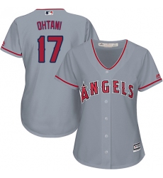 Women's Majestic Los Angeles Angels of Anaheim #17 Shohei Ohtani Authentic Grey Road Cool Base MLB Jersey
